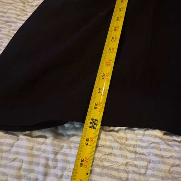 Elegant plus size Black Puff Sleeve linen Dress - Picture 6 of 7